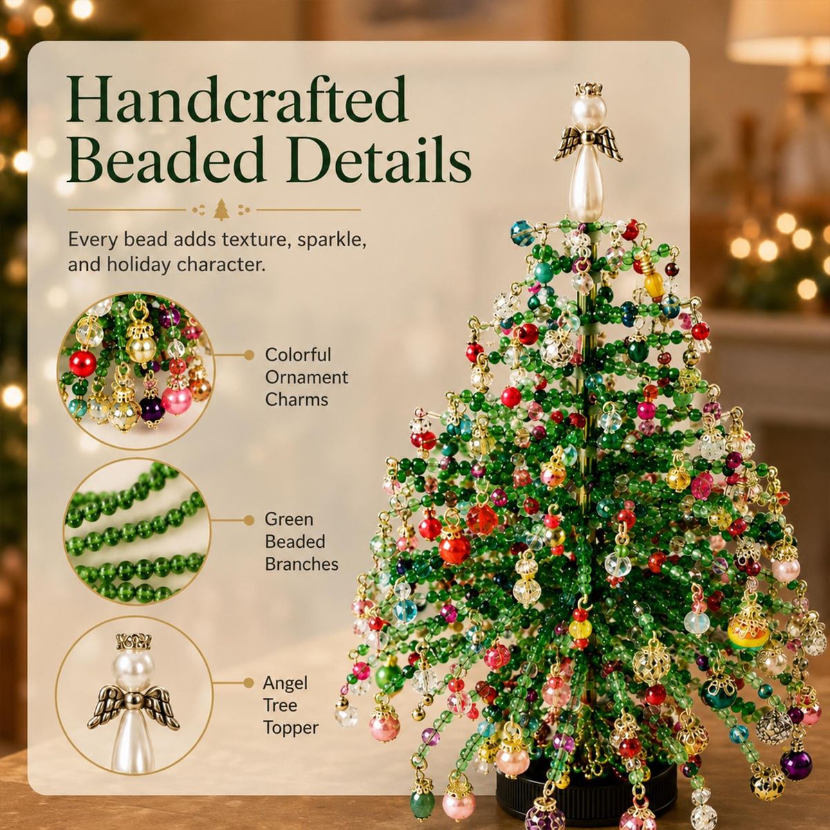 DIY Beaded Christmas Tree Night Light Kit