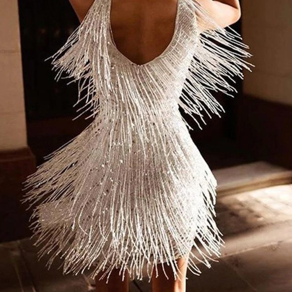 Sexy Elegant Party Tassels Dress-BEST SELLER-serendiple.com