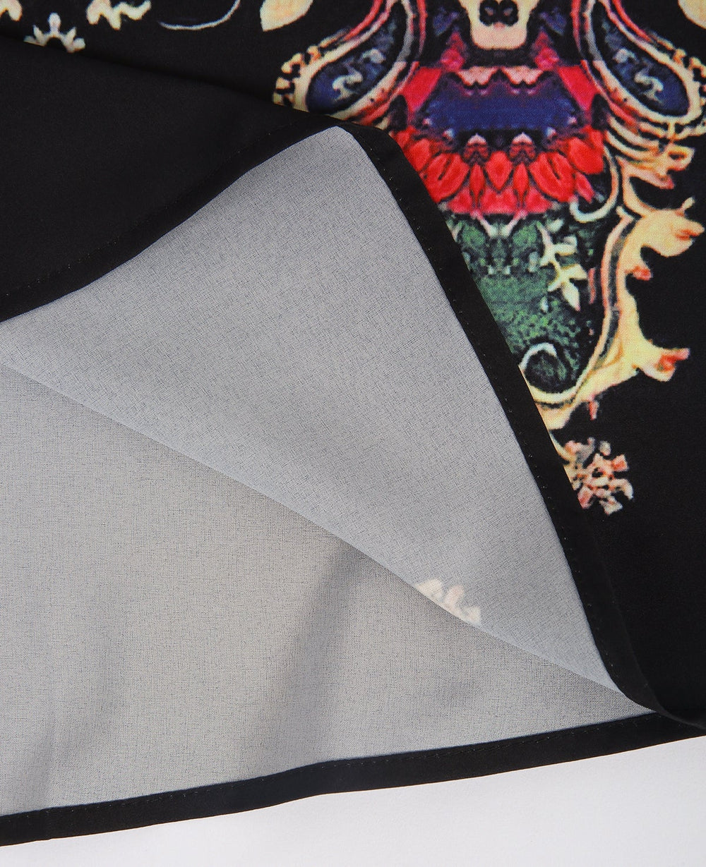 Vintage Print Long Sleeved Prairie Maxi Dress-serendiple.com