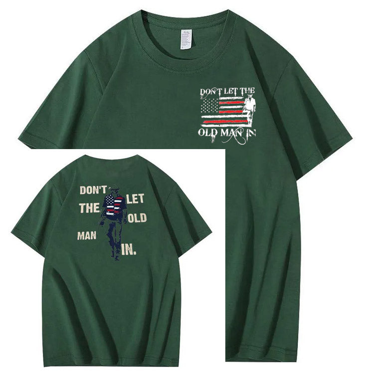 Vintage Don't Let The Old Man In Pattern 100&Cotton Print T-Shirt