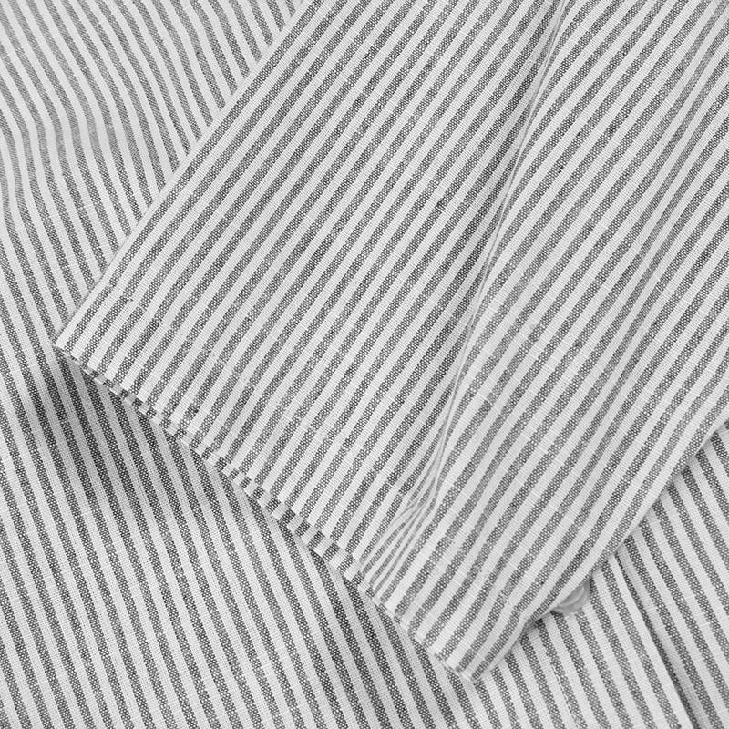 Puff Sleeve Stripe Printed Casual Maxi Dress-serendiple.com