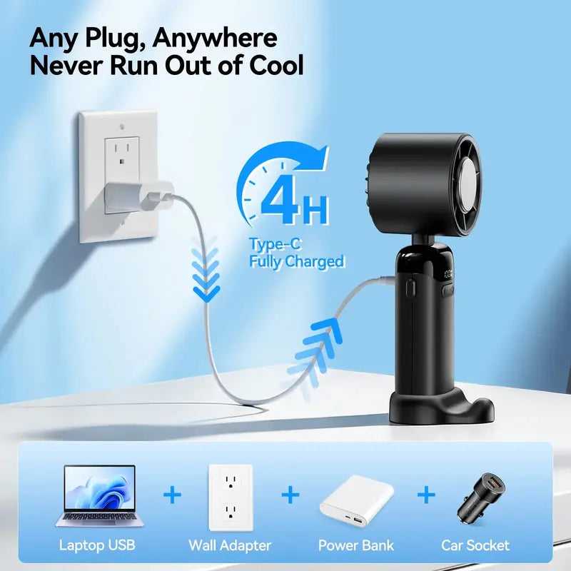 2026 Upgraded Multifunction Portable Fan – 4-in-1 Handheld,Portable Handheld Fan with LED Digital Display🌬️ Stay cool—Anytime, Anywhere❄️