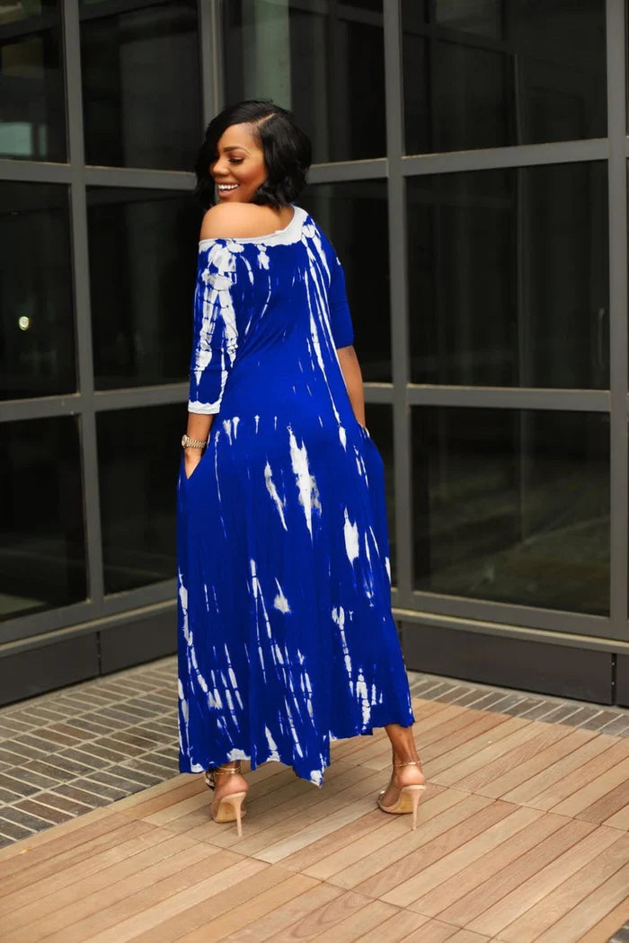 💃Loose Graffiti Tie-Dye Pocket Midi Dress(Buy 2 Free Shipping)-serendiple.com