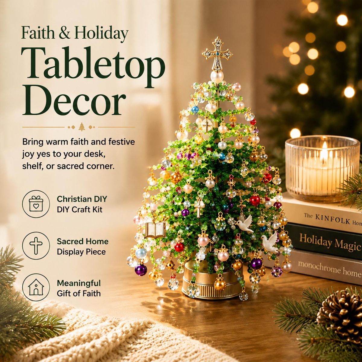 DIY Beaded Christmas Tree Night Light Kit