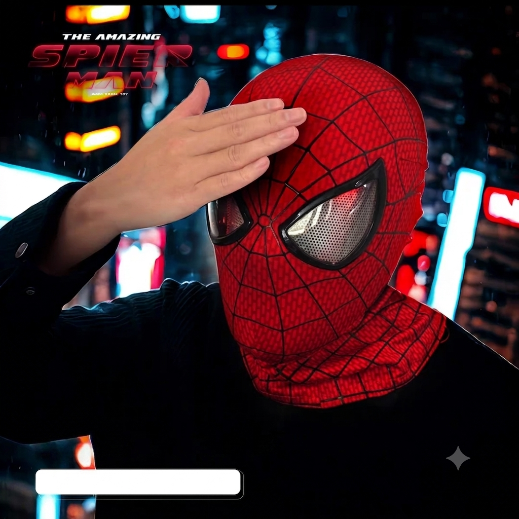 Spider-Man LED Glowing Mask – Interactive Light-Up Superhero Helmet