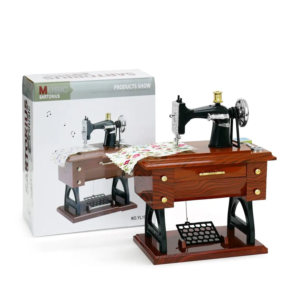Vintage Mini Sewing Machine Music Box