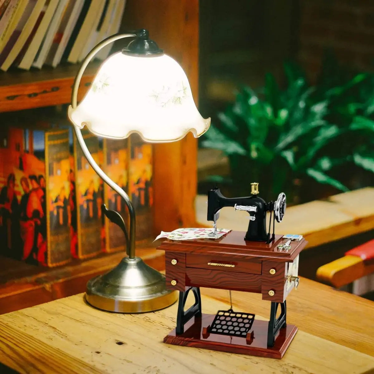 Vintage Mini Sewing Machine Music Box