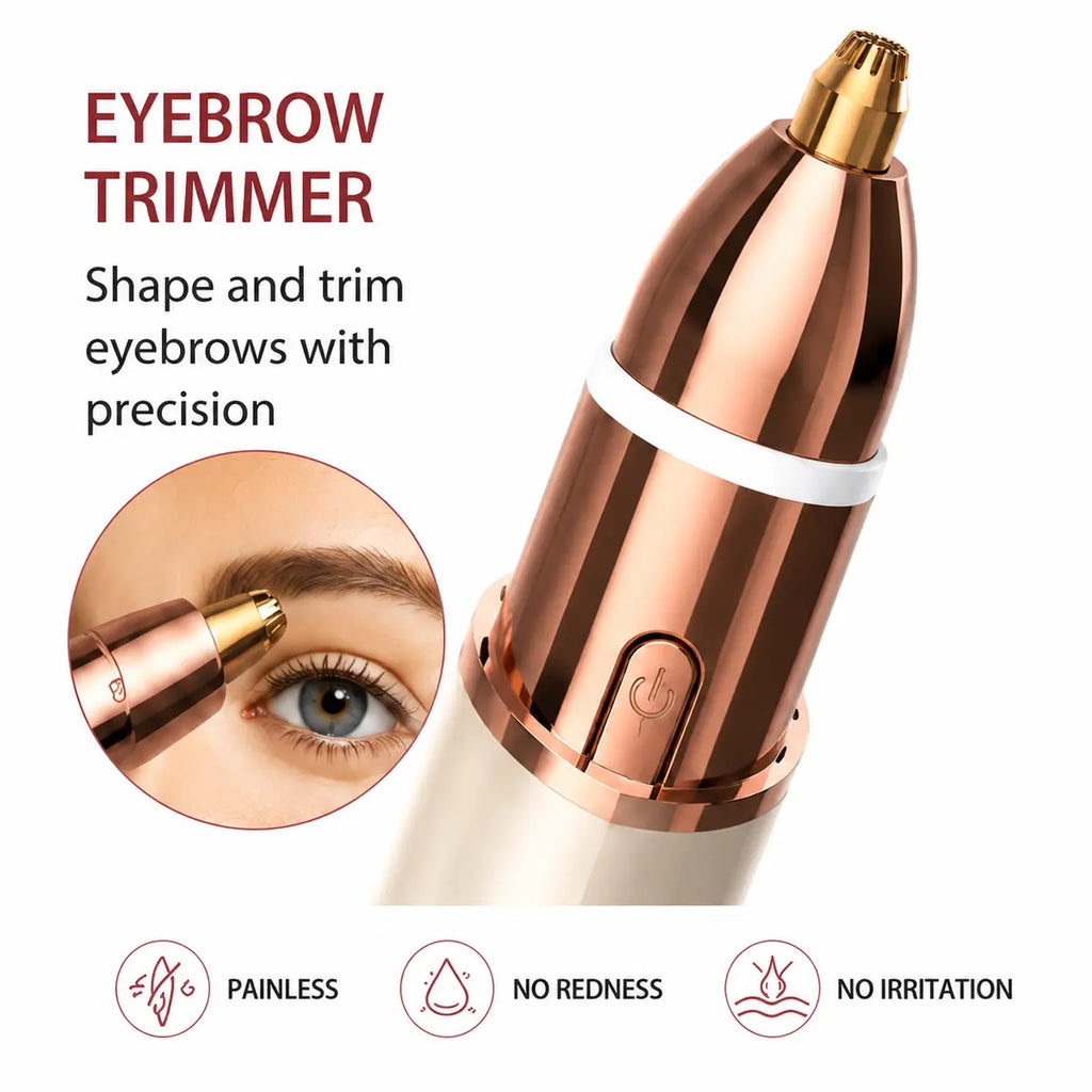 2 in 1 facial & eyebrow hair trimmer for Women, Rechargeable Face Razor, Lip & Peach Fuzz Remover, Precision Eyebrow Shaper, Portable Painless Hair Removal Tool