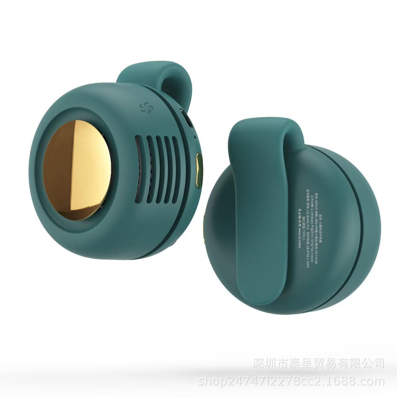Portable Silent Mini Bladeless Fan Clip On, Small Fan Clip on for Shirt & Waist, Adjustable 3-Speed Suspended Whirlwind Fans