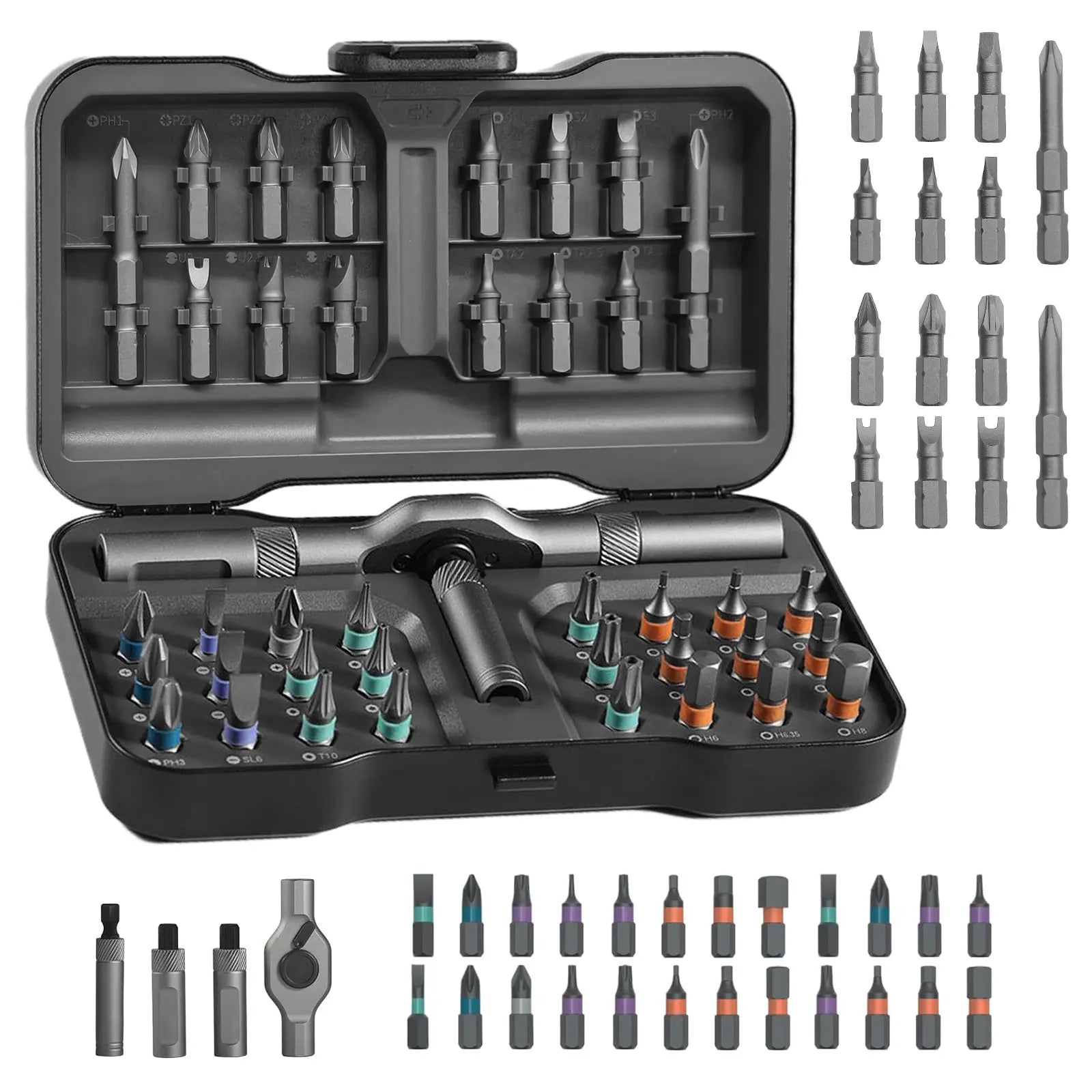 24 in 1 DlY Screwdriver Set,1 Set SwitchableScrewdriver Shape Magnetic Screwdriver Set,Compact and Portable Ratchet Screw0driver SetHome Repair Tool Box