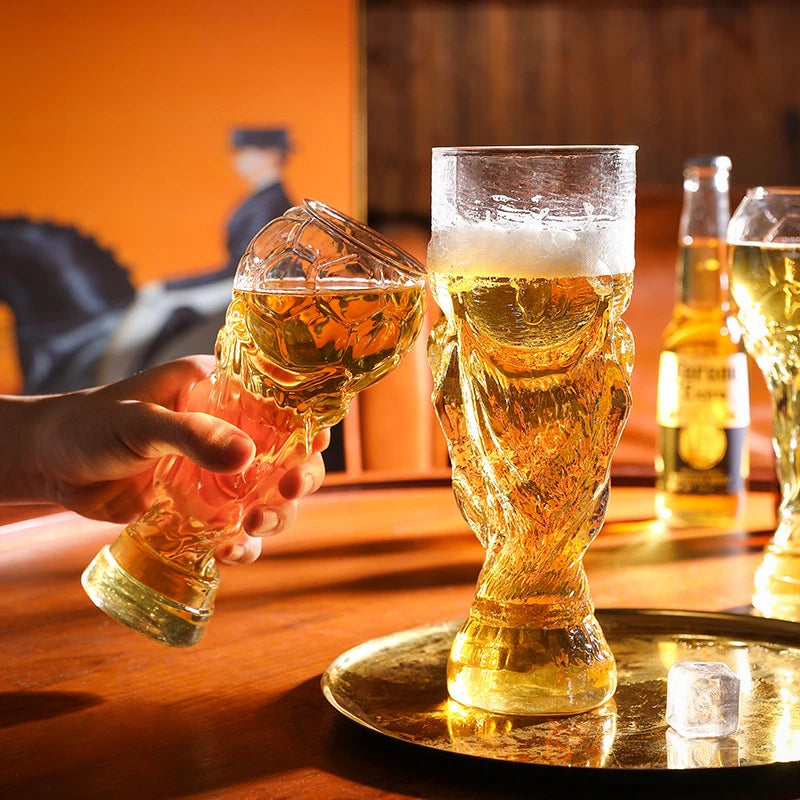 2026 🏆Trophy Beer Glass – Textured Soccer Pint Mug