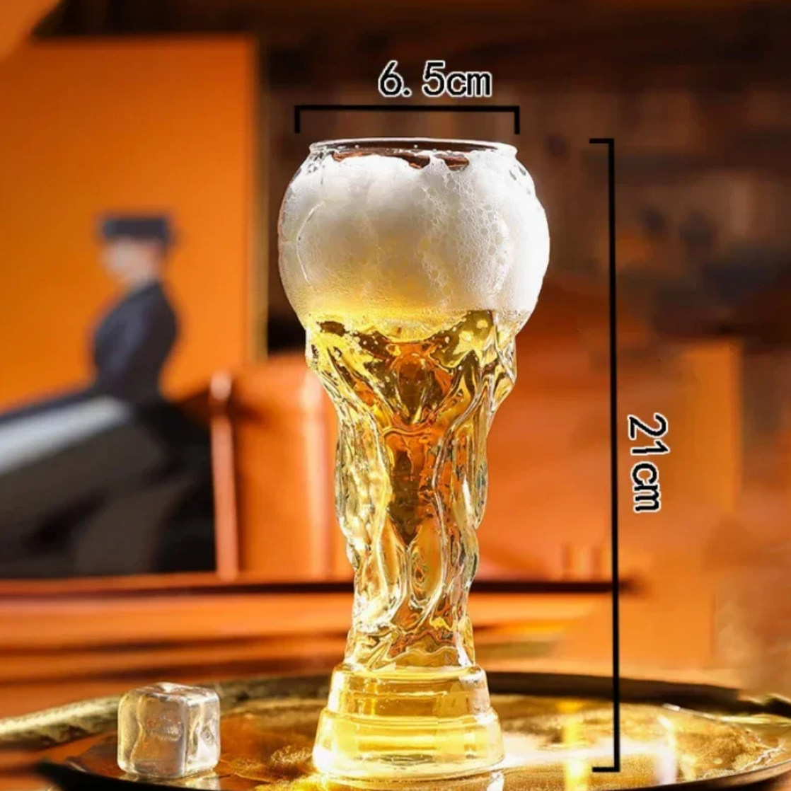 2026 🏆Trophy Beer Glass – Textured Soccer Pint Mug