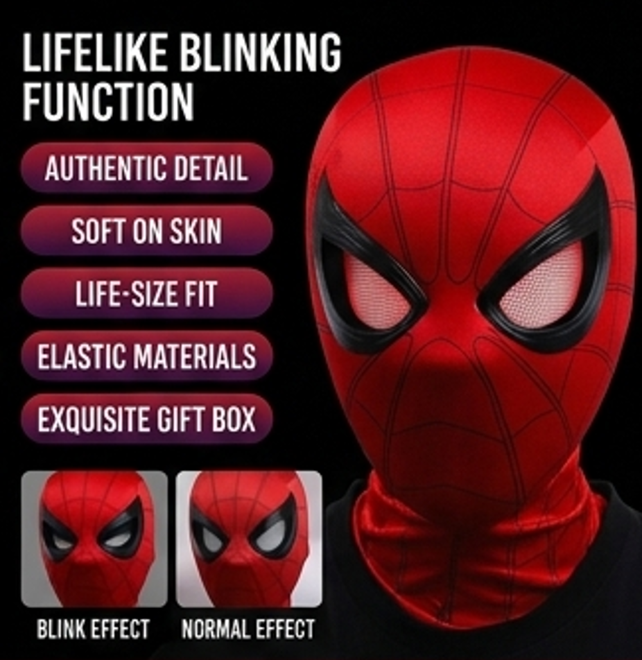 Spider-Man LED Glowing Mask – Interactive Light-Up Superhero Helmet