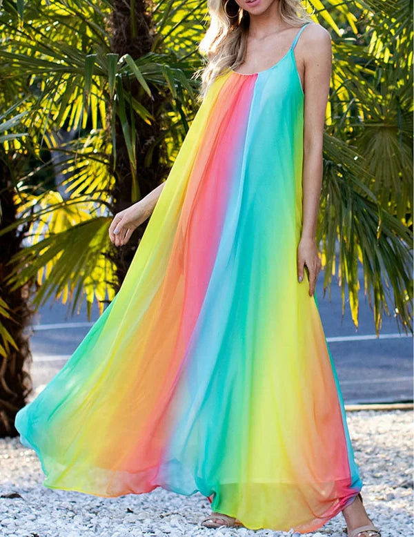 Oceans Of Love Multi Ombre Maxi Dress-serendiple.com