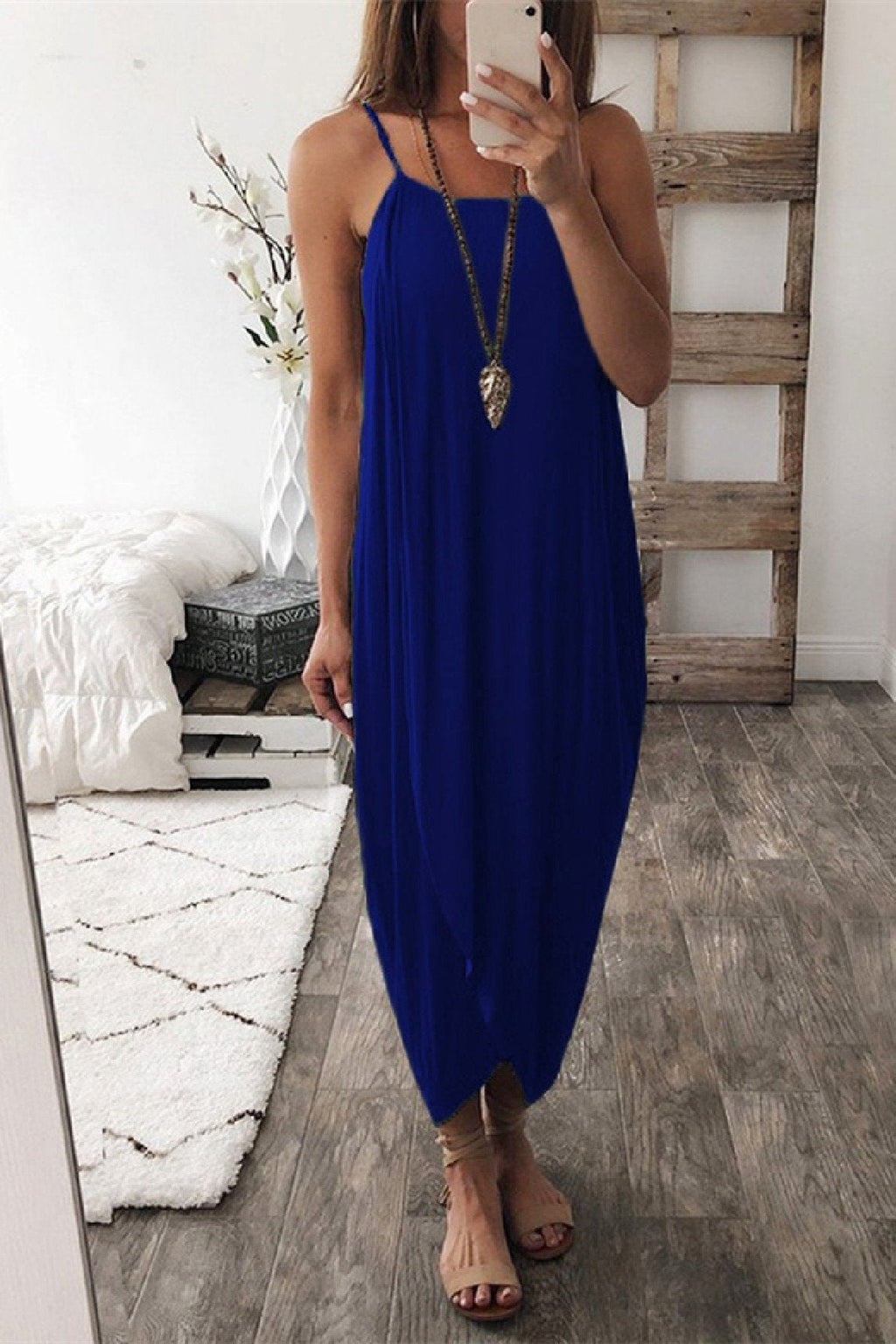 Wrapped Split Solid Cami Beach Dress-serendiple.com