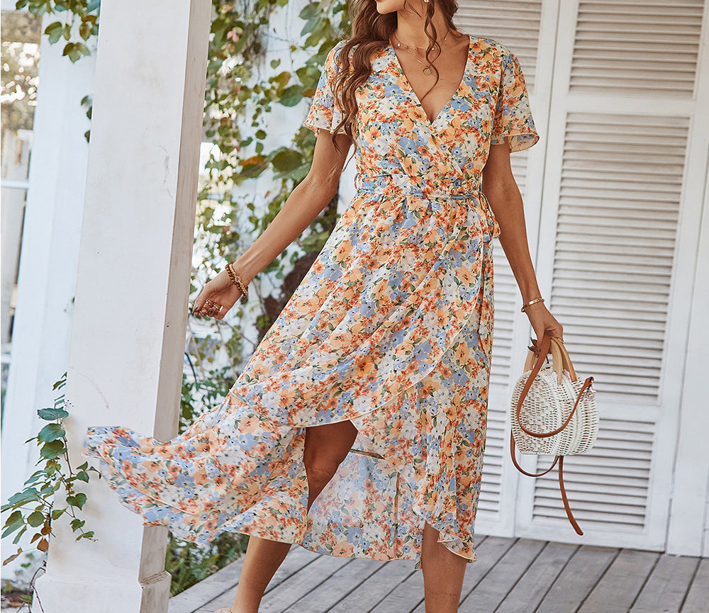BOHEMIAN LONG DRESS - FLORAL SUMMER DRESS -serendiple.com