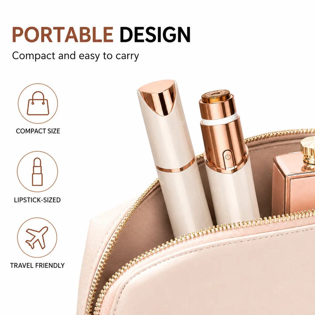 2 in 1 facial & eyebrow hair trimmer for Women, Rechargeable Face Razor, Lip & Peach Fuzz Remover, Precision Eyebrow Shaper, Portable Painless Hair Removal Tool