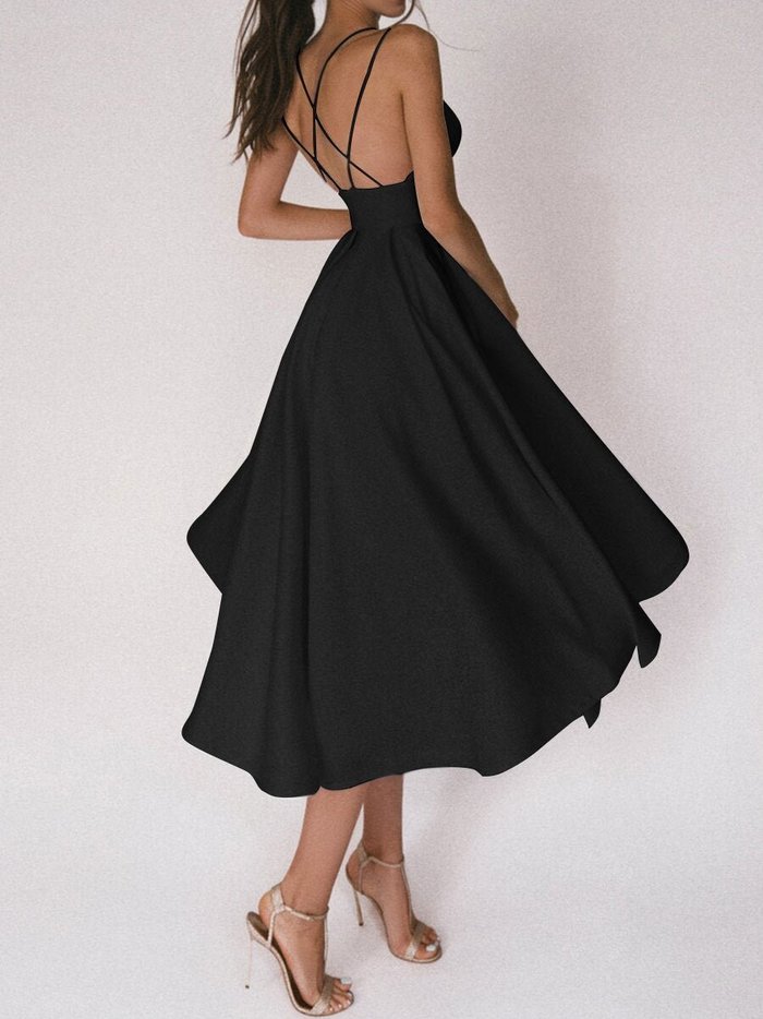🍀summer sale🍀Elegant strappy V-neck dress-serendiple.com
