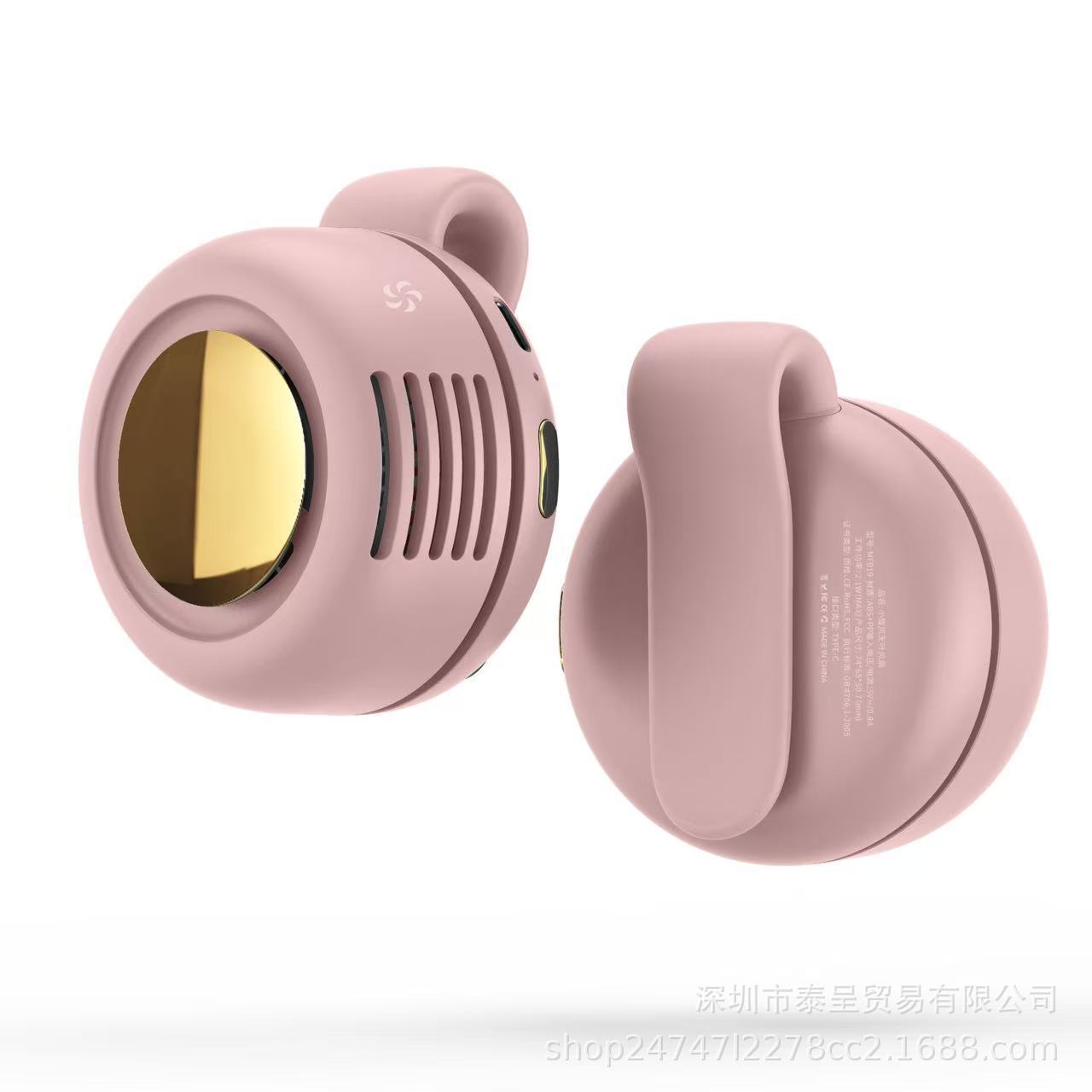 Portable Silent Mini Bladeless Fan Clip On, Small Fan Clip on for Shirt & Waist, Adjustable 3-Speed Suspended Whirlwind Fans
