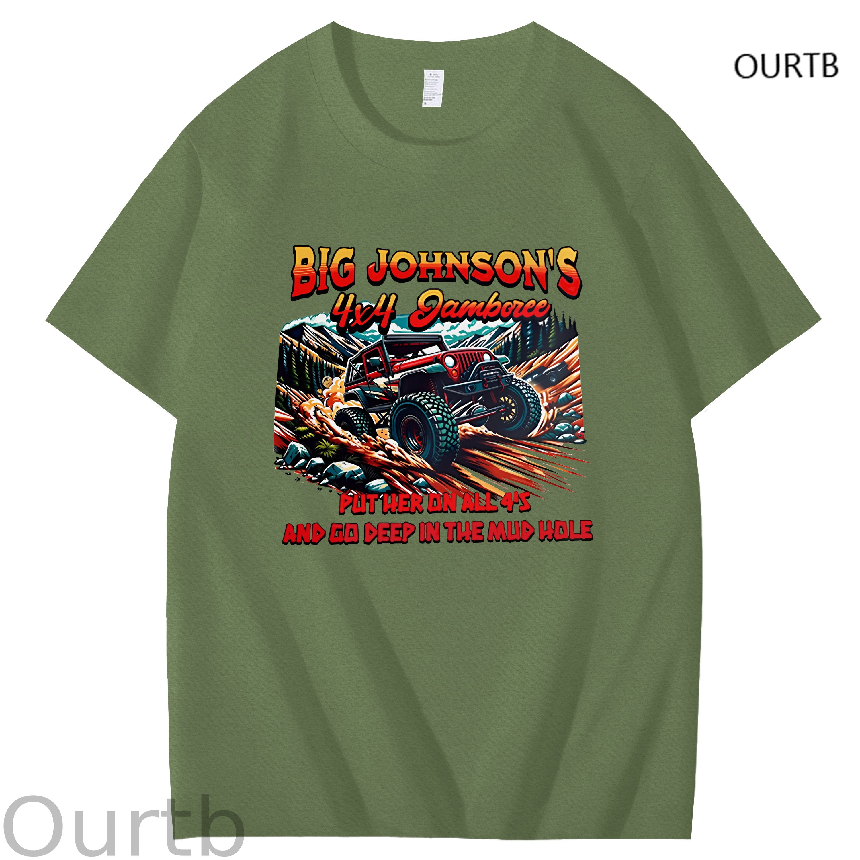 Big Johnson's Put Her On All 4's And Go Deep In The Mud Hole Art Pattern Print T-Shirt