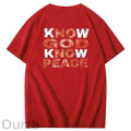 Know God Know Peace Pattern  Print 100%Cotton T-Shirt