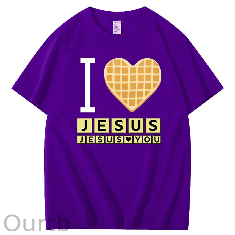 I Love Jesus Jesus Love You Waffle 100% Cotton T-Shirt