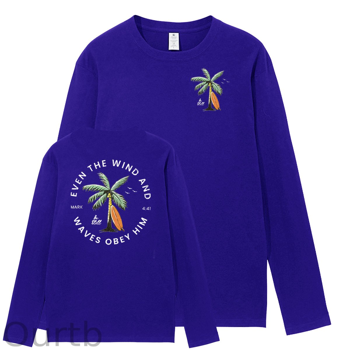 Be Still  Pattern Long Sleeve 100% Cotton  T-Shirt