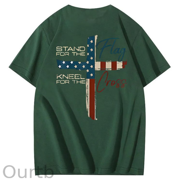 Stand For The Flag Kneel For The Cross 4th Of July T-Shirt