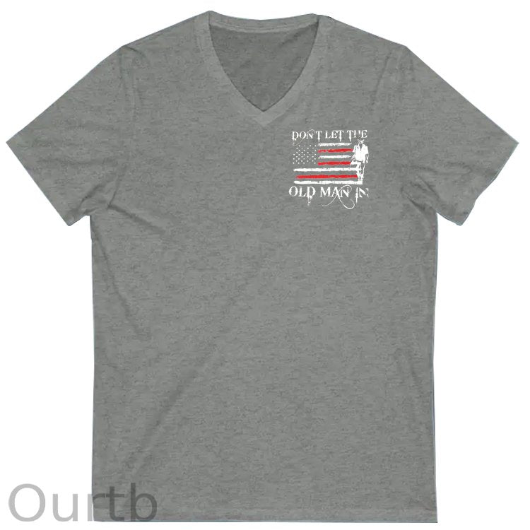 Don't Let The Old Man In Pattern Print 100%Cotton V Neck T-Shirt