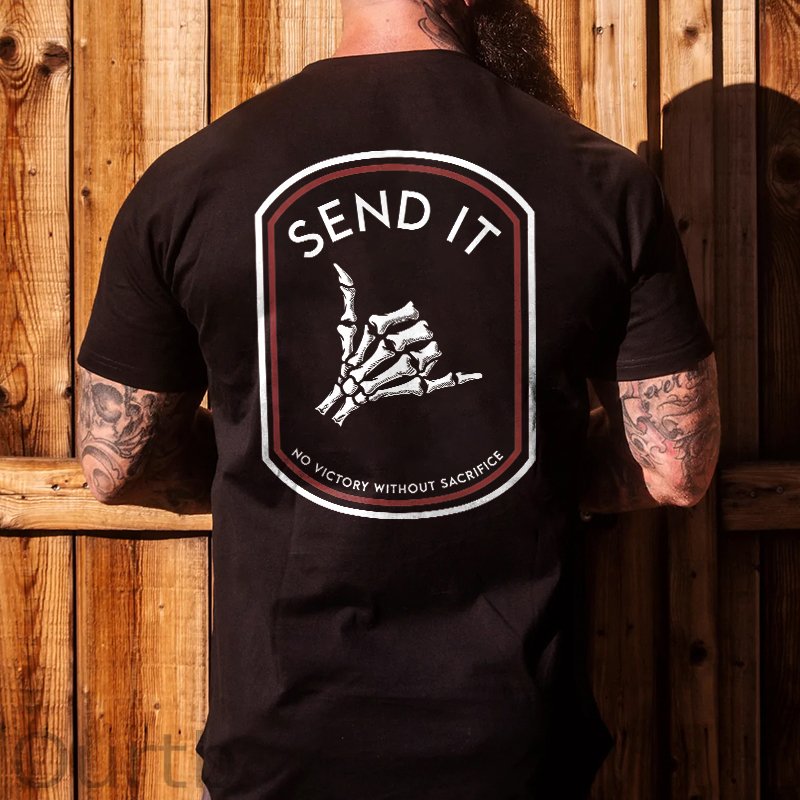 Send It Skull Printed Men's T-shirt