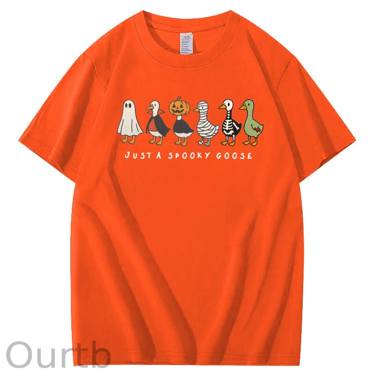 Just Spooky Goose Pattern 100% Cotton T-Shirt