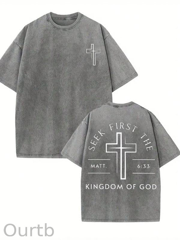 Seek First The Kingdom Of God Washed Cotton T-Shirt
