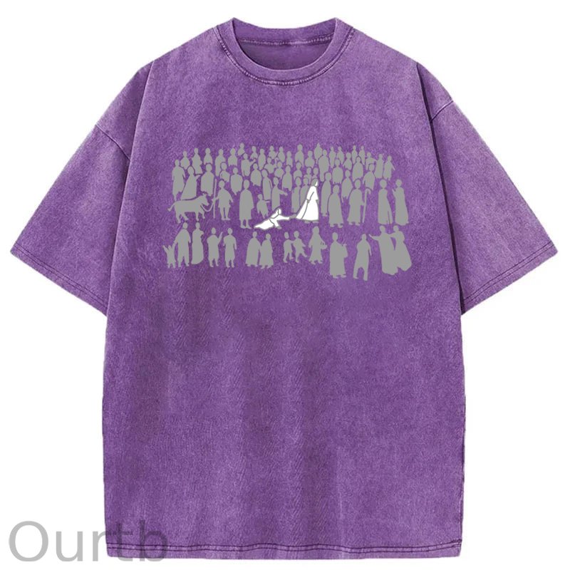 By His Wounds Christian Woman Touching Jesus Washed Cotton T-Shirt