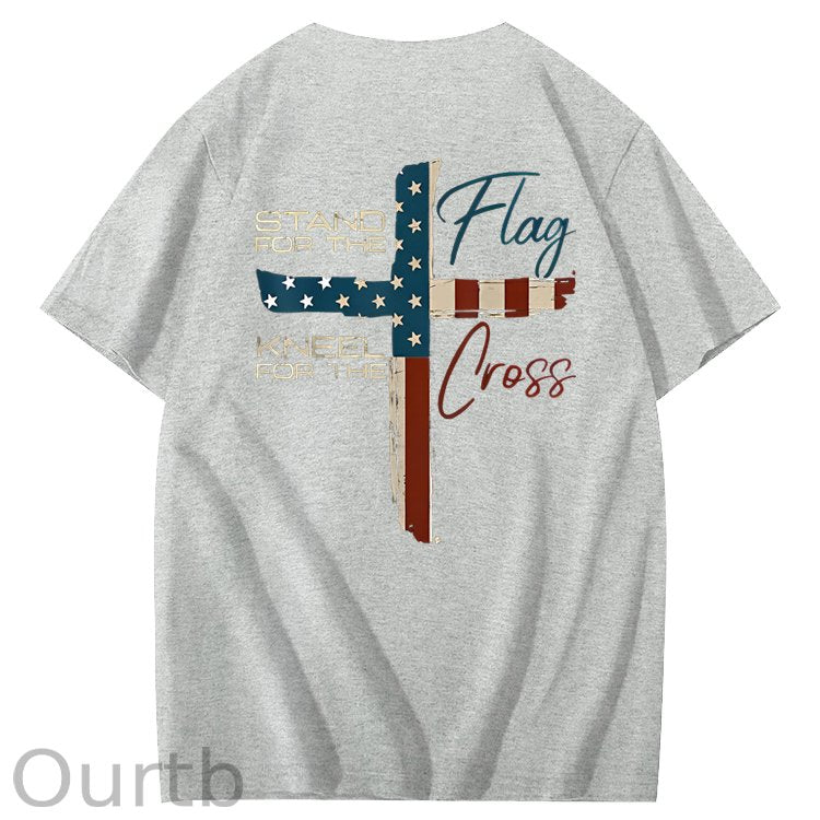 Stand For The Flag Kneel For The Cross 4th Of July T-Shirt