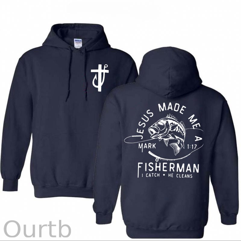 Jesus Made Me A Fisherman Pattern Classic Hoodie