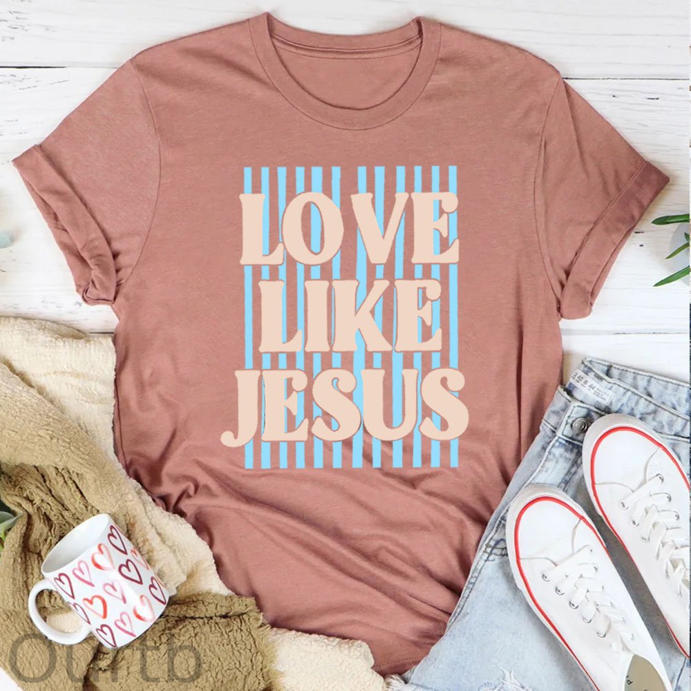 Women's Love Like Jesus  Pattern Round-Neck T-Shirt
