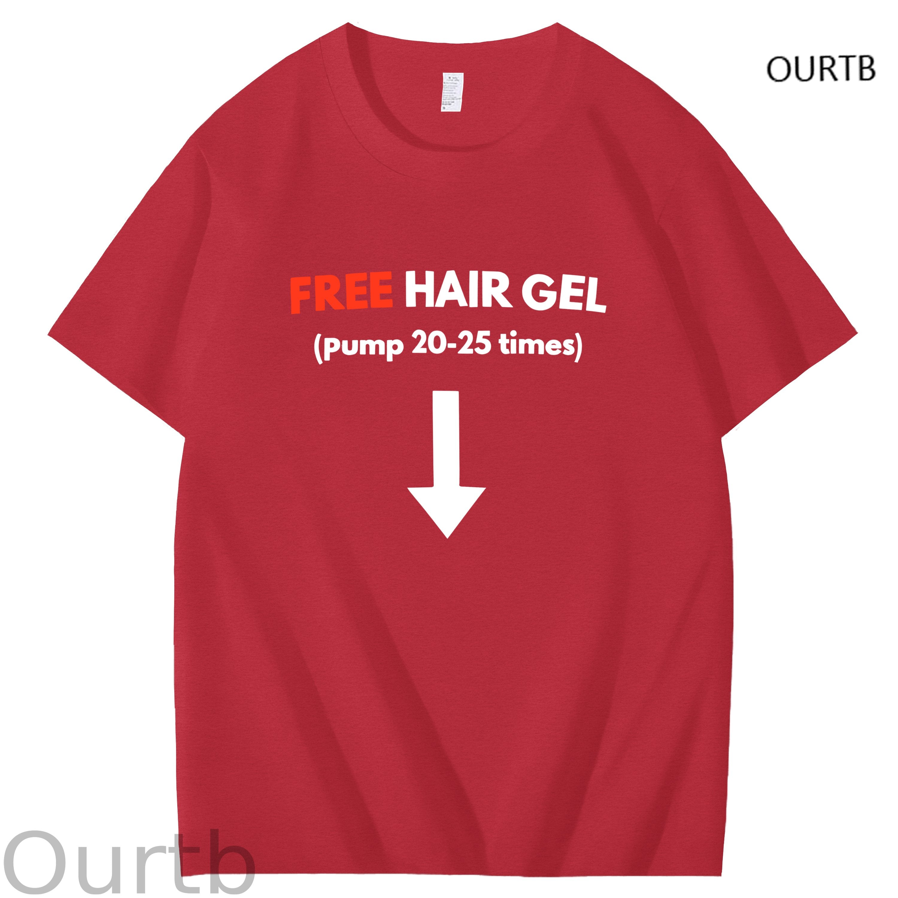 Free Hair Gel Pump 20-25 Times Funny Adult Art Pattern Print T-Shirt