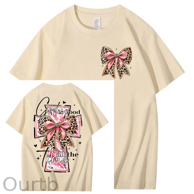 God Is Good All The Time Pattern Print 100%Cotton T-Shirt
