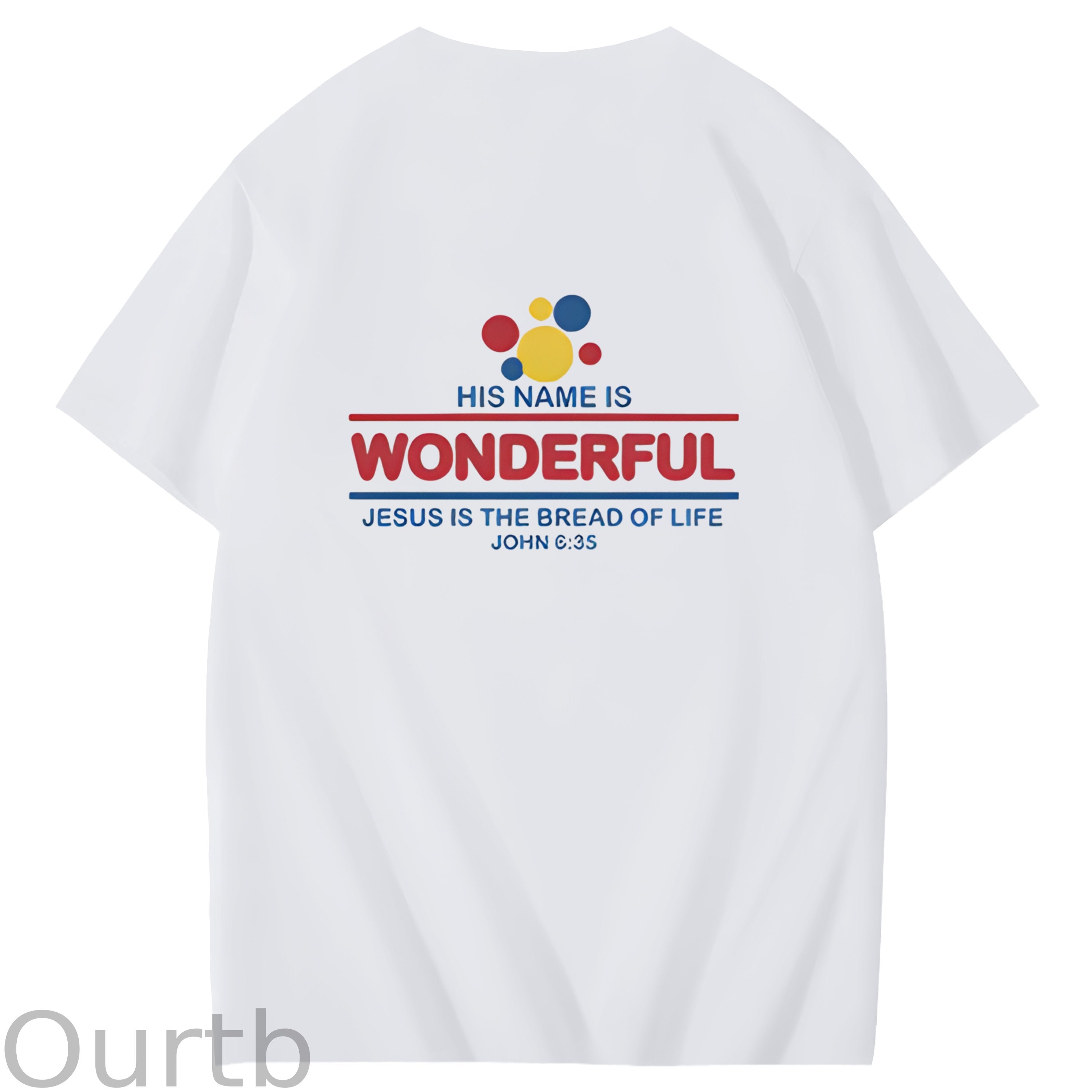 His Name Is Wonderful Jesus Is The Bread Of Life Art Pattern Print T-Shirt