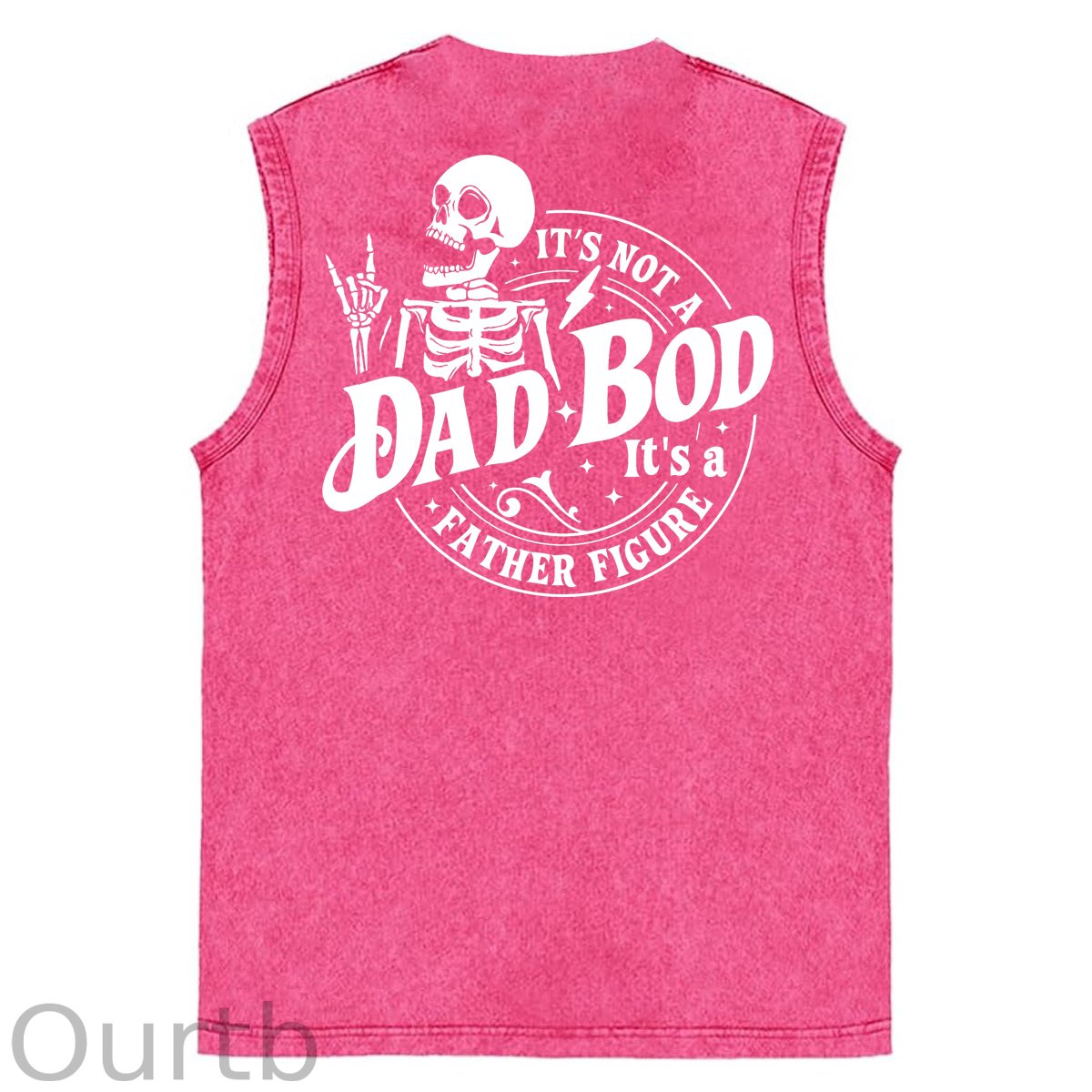 It's Not A Dad Bod It's A Father Figure Print Washed Cotton Sleeveless Tank Tops