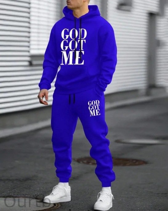 'GOD GOT ME'Men's outdoor casual sportswear set