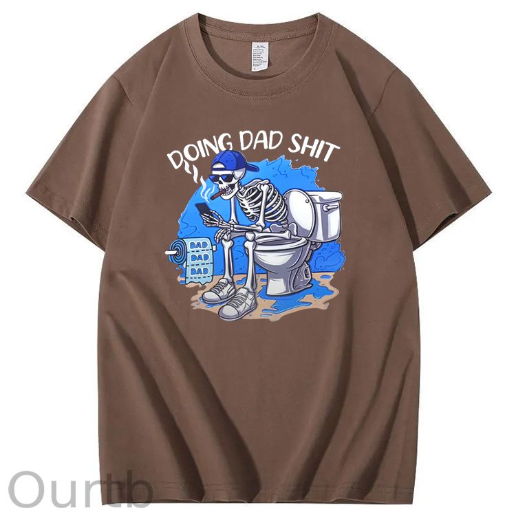 Doing Dad Shit  Pattern Print Crew Neck T-Shirt