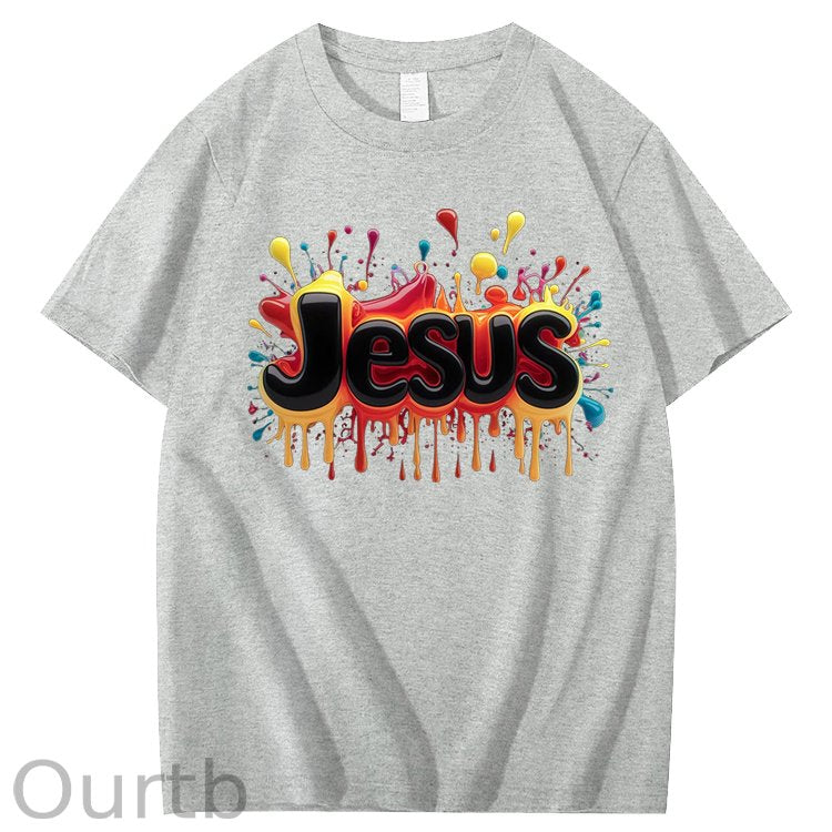Jesus Geometric 100% Cotton T-Shirt