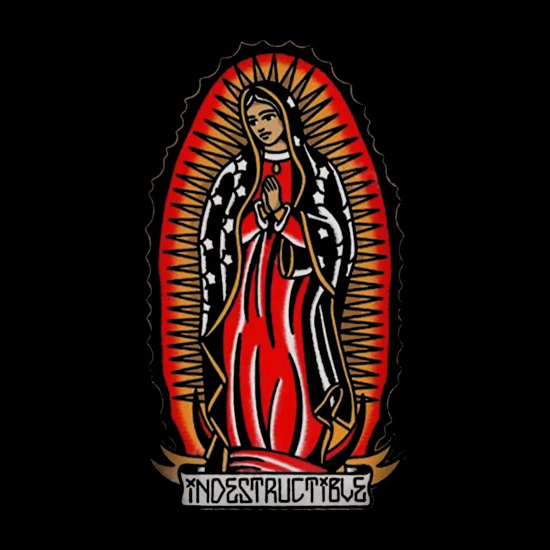 Praying Goddess Letter Graphic Black Print Hoodie