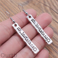 Vintage Handmade Jewelry Blessed Letter Pendant Earrings