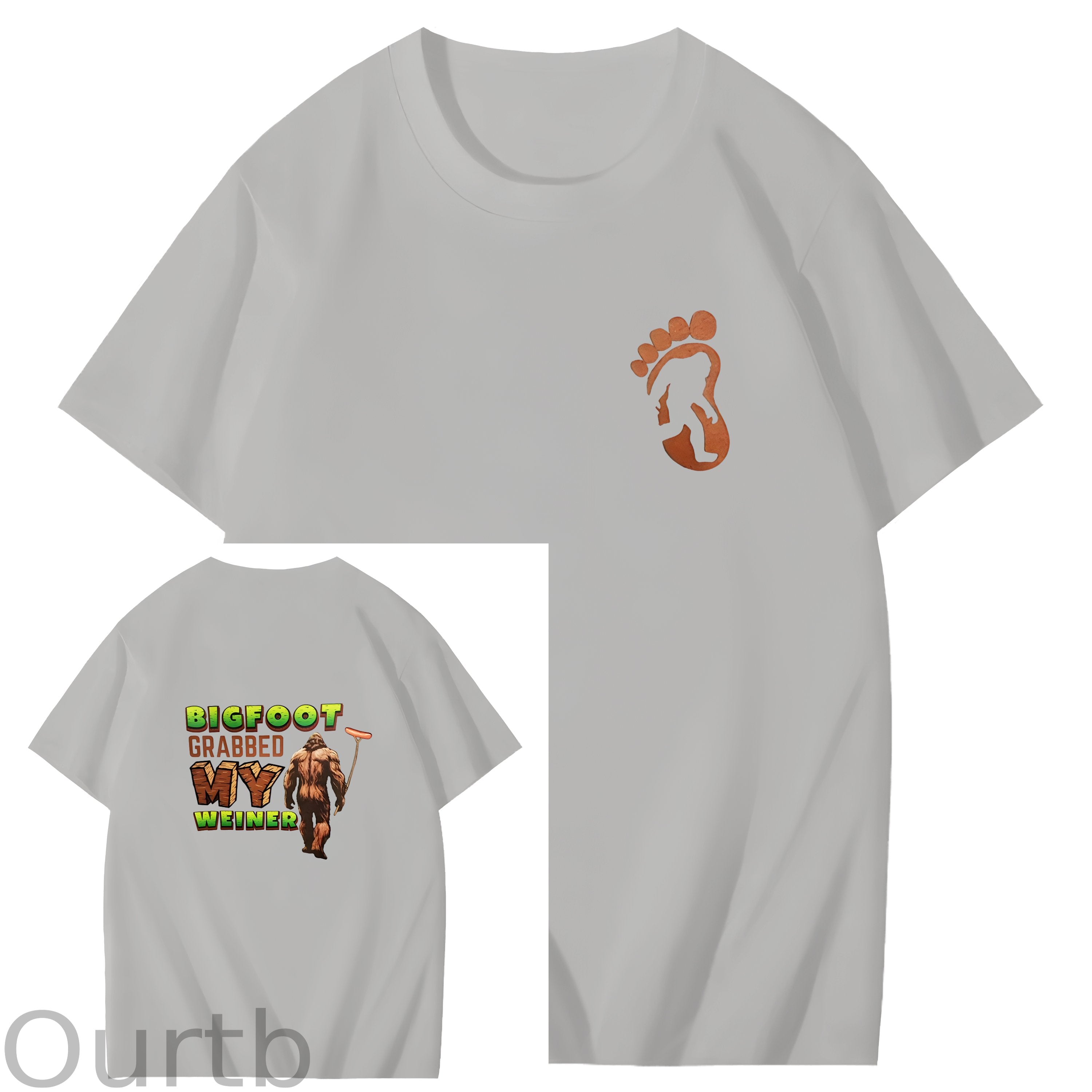 Bigfoot Grabbed My Weiner Art Pattern Print T-Shirt