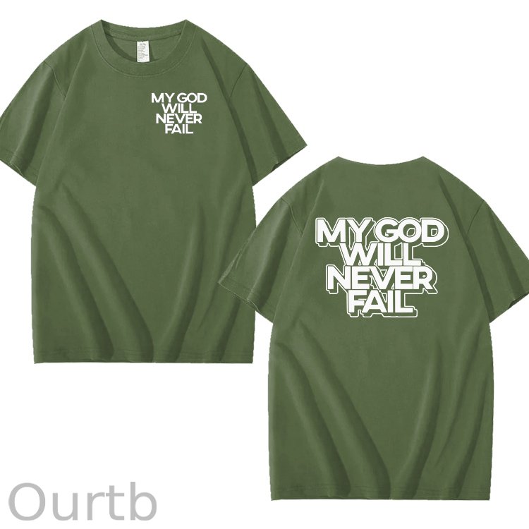 My God Will Never Fall Pattern 100% Cotton T-Shirt