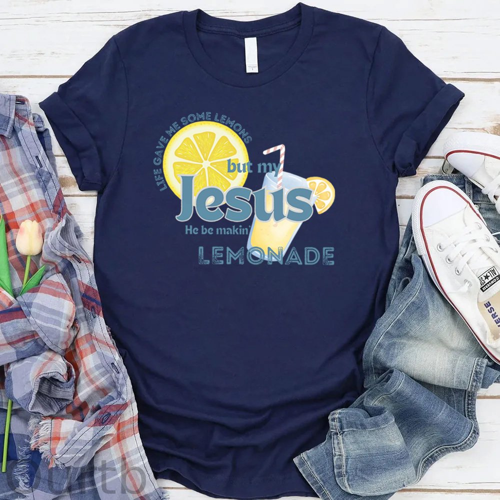 Women's Jesus Pattern Round-Neck T-Shirt