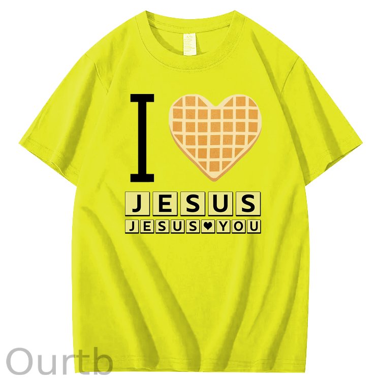 I Love Jesus Jesus Love You Waffle 100% Cotton T-Shirt