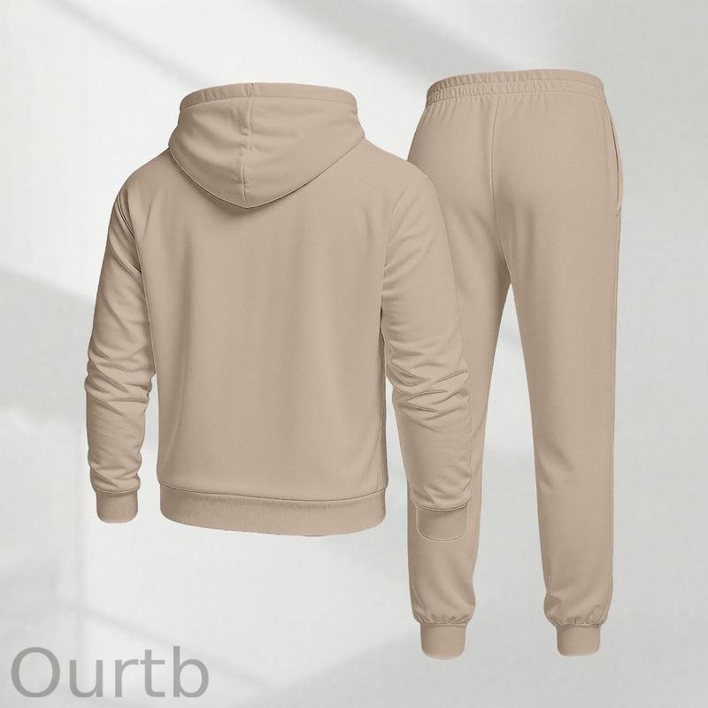 Men's Blessed Cross Letter Pattern Print Hoodie and Drawstring Sweatpants Set Two-Piece Set